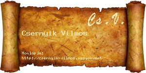 Csernyik Vilmos névjegykártya